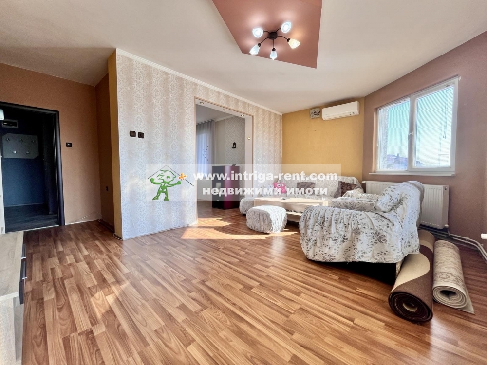 Family comfort and warmth! Large, furnished three-room monolithic apartment for rent, located in the Ovcharski neighborhood of Haskovo.