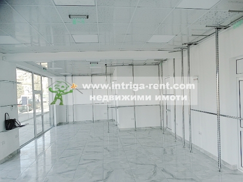New commercial premises for rent, comprising a shop for industrial goods and services, located in the Orfey neighborhood of the city of Haskovo.