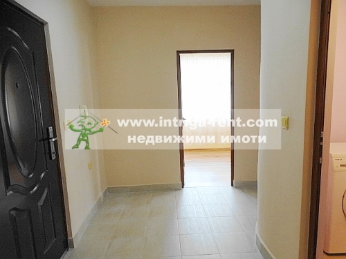 Three-room monolithic apartment for rent with a detached garage - new construction, located in the Ovcharski district of Haskovo.