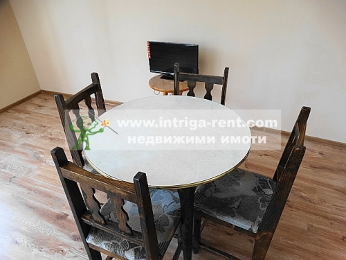 Three-room monolithic apartment for rent with a detached garage - new construction, located in the Ovcharski district of Haskovo.