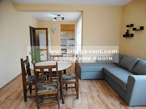 Three-room monolithic apartment for rent with a detached garage - new construction, located in the Ovcharski district of Haskovo.