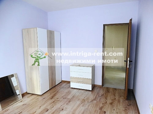Three-room monolithic apartment for rent with a detached garage - new construction, located in the Ovcharski district of Haskovo.